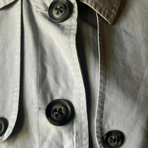 CABI  Tanner blue linen cotton lightweight tie waist trench coat size XS - Picture 5 of 5